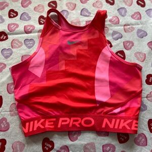 Nike Women's Vibrant Red and Pink Sports Bra